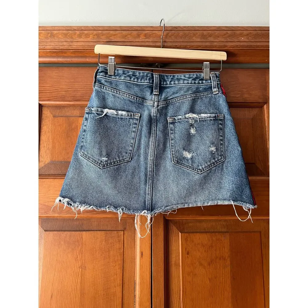Abercrombie & Fitch Women's Vintage A-Line Zoe Natural Rise Skirt Blue Size 26/2